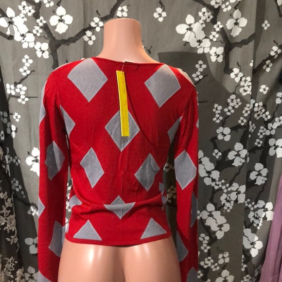 NWT Knit Harlequin Zipper Sweater - Picture 3 of 5